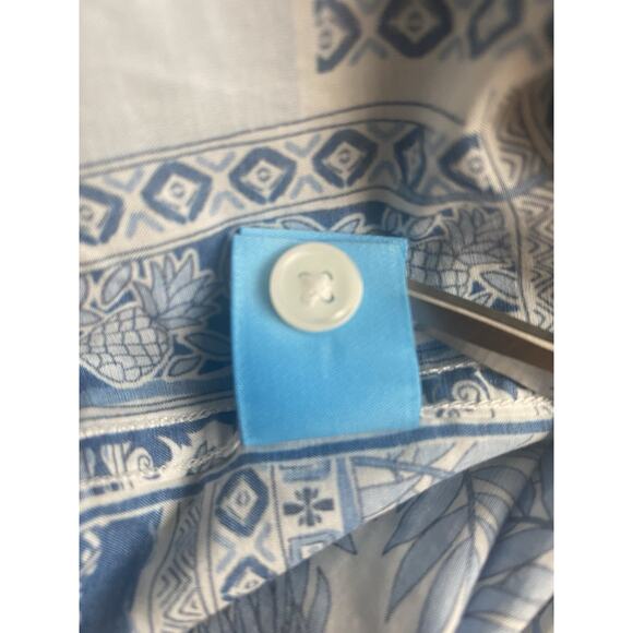 J. Mclaughlin Palm Park Silk Blend Woven Hawaiian Shirt Mens SZ XL Patchwork - Picture 8 of 9